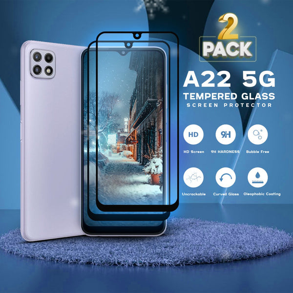 2 Pack Samsung Galaxy A22 5G - Härdat glas 9H - Top kvalitet 3D