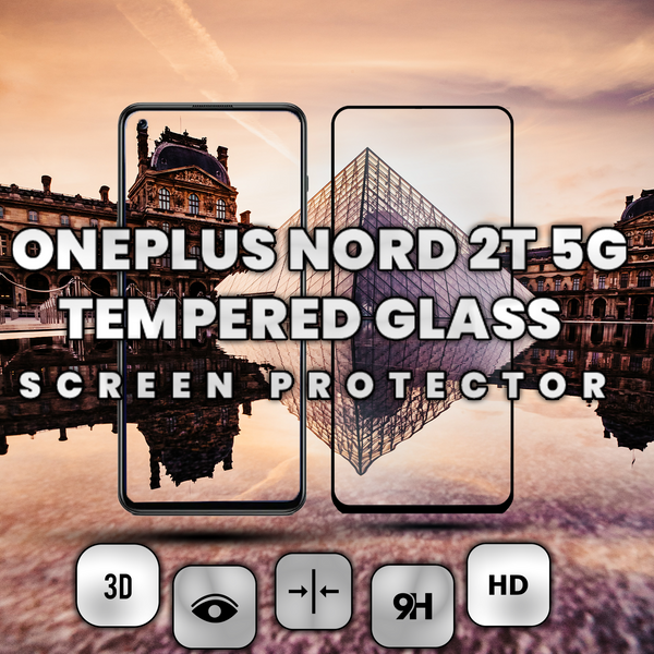 OnePlus Nord 2T 5G - Härdat glas 9H - Super kvalitet 3D Skärmskydd